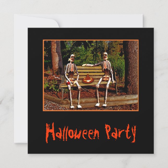 Invitation de squelettes de Halloween (Devant)