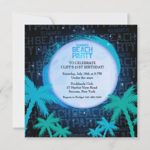 Invitation de Starry Beach Party