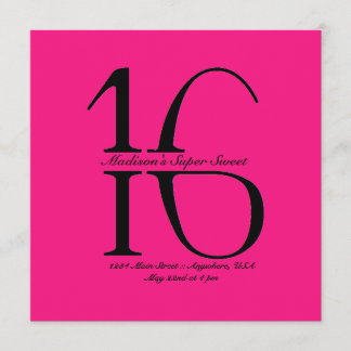 Invitation de Strikethrough Super Sweet 16