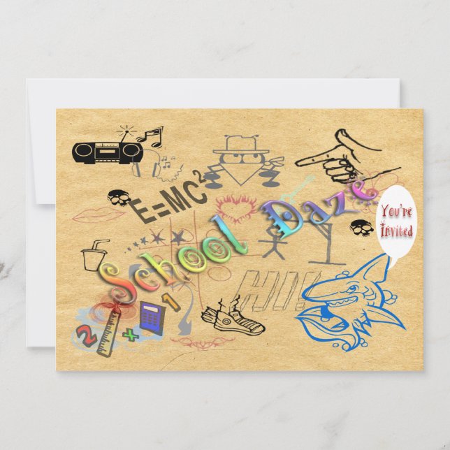 Invitation de stupéfaction d'école (Devant)