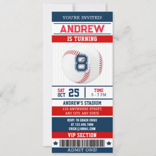 Invitation de style billet de baseball personnalis