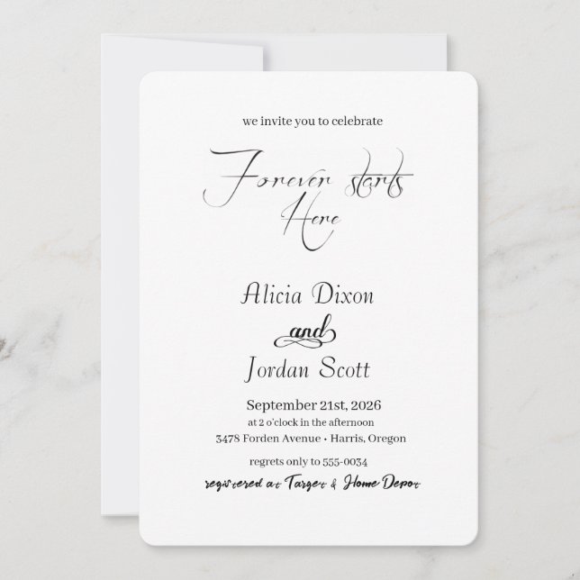 Invitation de style romantique classique (Devant)