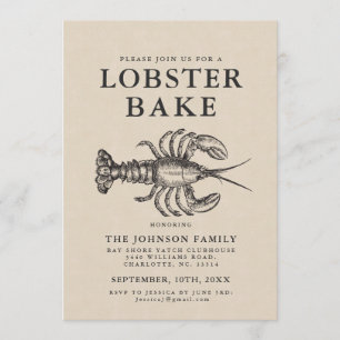 Invitation de style Vintage minimaliste au homard