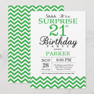 Invitation de surprise d'anniversaire 21 ans Chevr