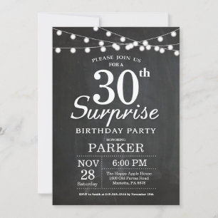 Invitation de surprise d'anniversaire de 30 ans Ta