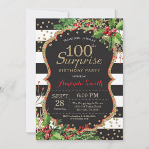 Invitation de surprise pour les 100 ans Noël Or