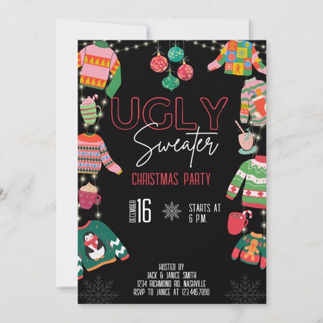 Invitation DE SWEATER PARTY CHRISTMAS TACKY SWEATE (Devant)