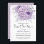 Invitation de Sweet sixteen de la lavande d'étince<br><div class="desc">Sweet sixteen de  argenté Sparkle Invitation Voir la collection correspondante Dans Niche et Nest Store</div>