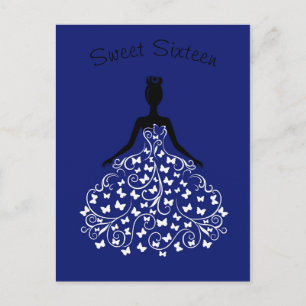Invitation de sweet sixteen de robe de papillon de