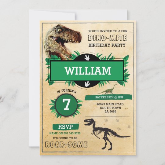Invitation De T Rex Dino De Fete D Anniversaire De Zazzle Fr