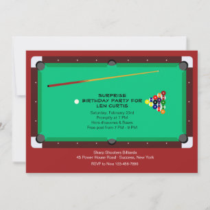 Invitation de table de billard