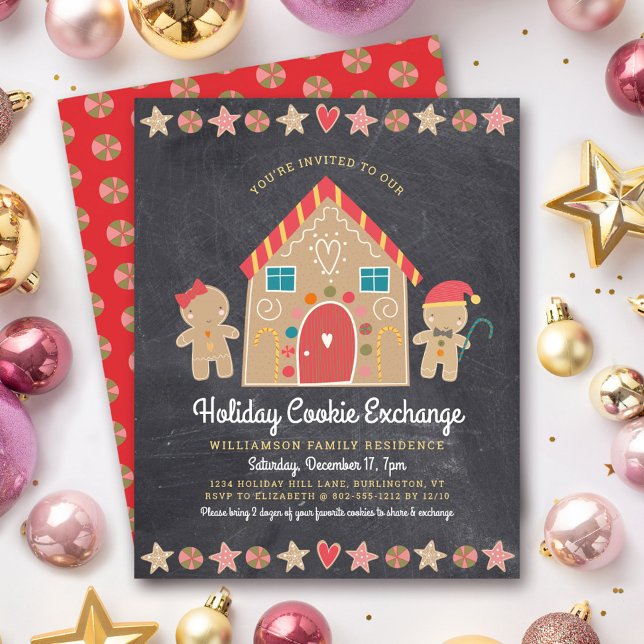 Invitation de tableau noir pour une fête de cookie (Créateur téléchargé)