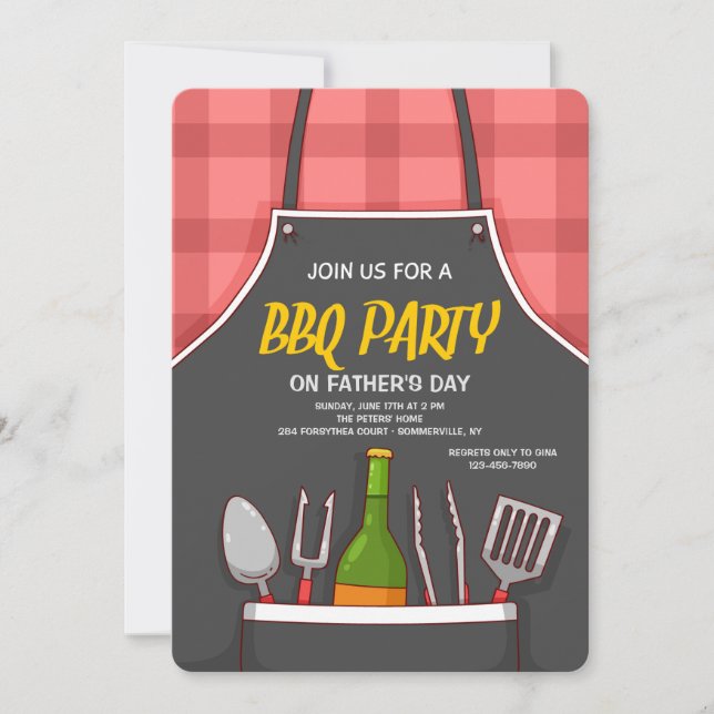 Invitation de tablier BBQ (Devant)