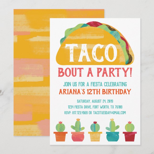 Invitation de Taco Bout (Devant / Derrière)