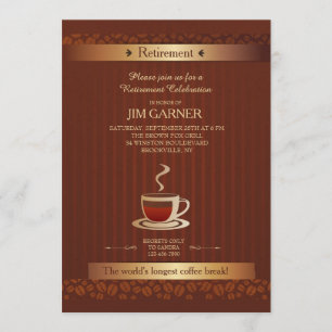 Invitation de tasse de café de retraite