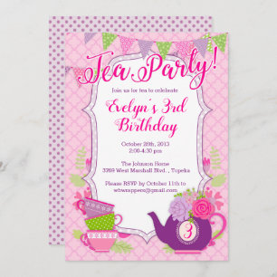 Invitation de Tea Party ou Invitation de Tea Party