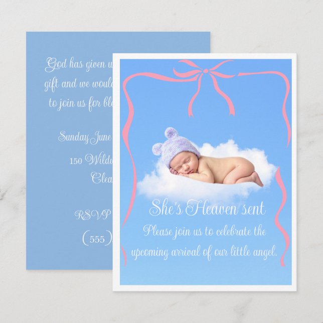 Invitation de téléchargement numérique pour Baby S (Devant / Derrière)