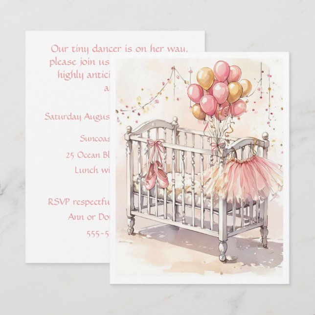 Invitation de téléchargement numérique pour bébé b (Devant / Derrière)