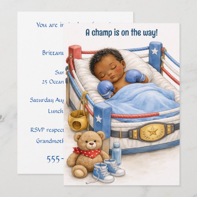 Invitation de téléchargement numérique pour le béb (Devant / Derrière)