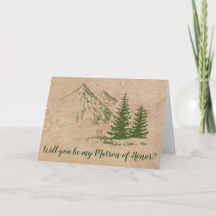 Invitation de témoin de mariage rustique en montag