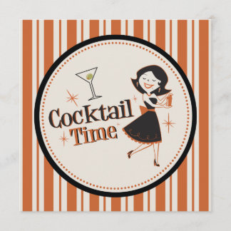 Invitation de temps de cocktail - rayures