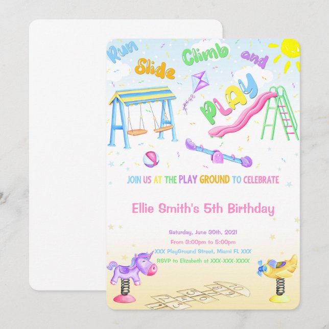 Invitation de terrain de jeu (Devant / Derrière)