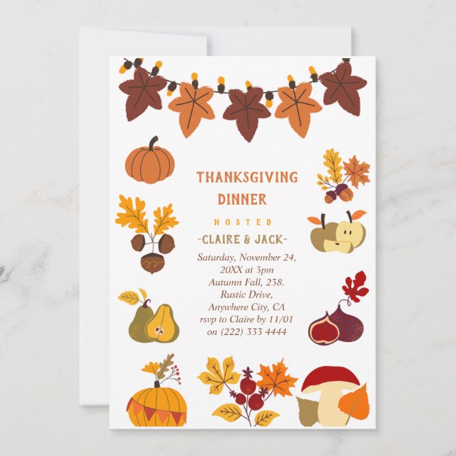 Invitation de Thanksgiving (Devant)