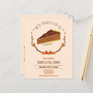 Invitation de Thanksgiving à budget pour tarte aux