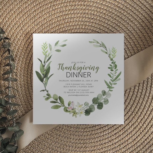 Invitation de Thanksgiving à la verdure élégante (Créateur téléchargé)