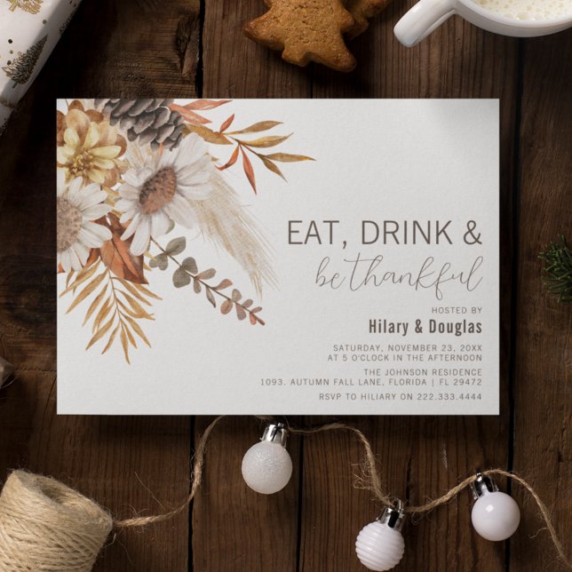 Invitation de Thanksgiving aux feuilles d'automne  (Créateur téléchargé)