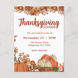 Invitation de Thanksgiving Conception d'automne