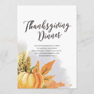Invitation de thanksgiving d'aquarelle