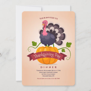 Invitation de Thanksgiving Day Turkey
