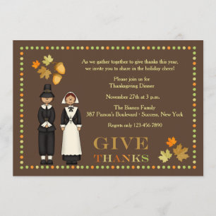 Invitation de thanksgiving de couples de pèlerin