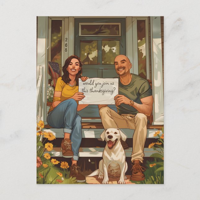 Invitation de Thanksgiving de la famille américain (Devant)
