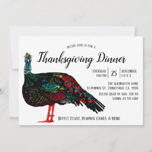 Invitation de Thanksgiving de la Turquie isolée