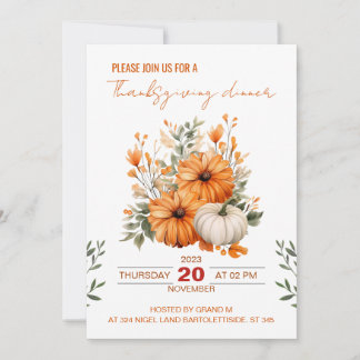 Invitation de Thanksgiving, Dîner de Thanksgiving