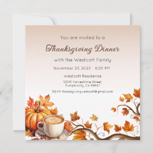 Invitation de Thanksgiving, Dîner de Thanksgiving