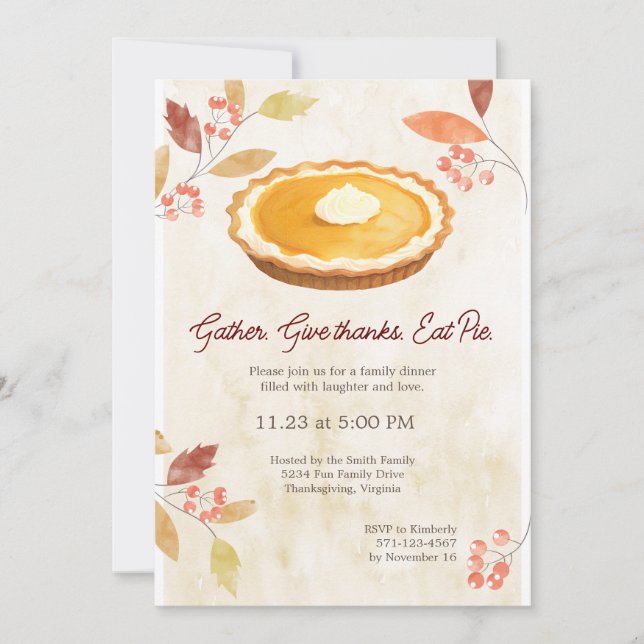 Invitation de Thanksgiving Friendsgiving (Devant)