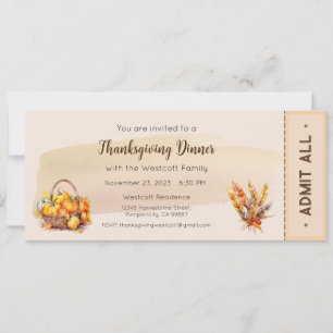 Invitation de Thanksgiving, Invitation du dîner de