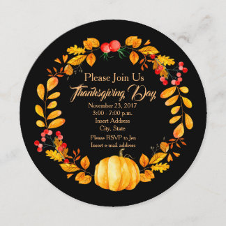 Invitation de thanksgiving personnalisée par