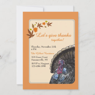 Invitation de Thanksgiving pour la dinde d'automne