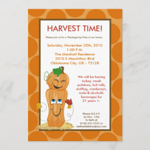 Invitation de Thanksgiving pour la récolte de Citr