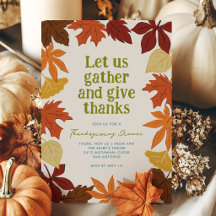 Invitation de Thanksgiving pour les feuilles qui t
