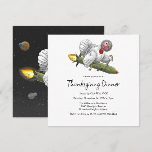 Invitation de Thanksgiving Rocket Turkey