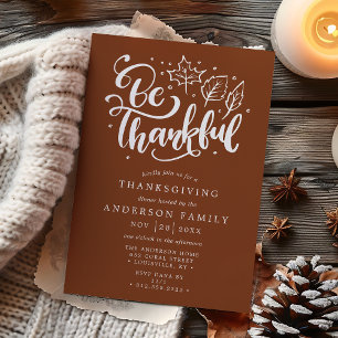 Invitation de Thanksgiving Soyez reconnaissant Scr