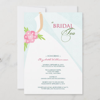 Invitation de thé de la nuptiale en robe mariage (