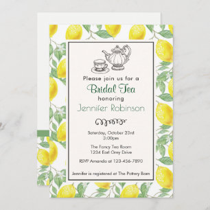 Invitation de thé Motif de citron jaune