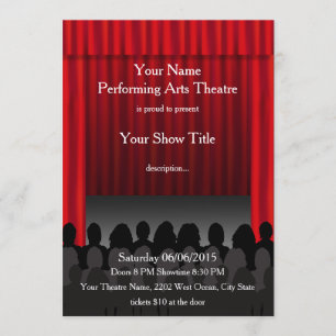 Invitation de théâtre d'arts de la scène
