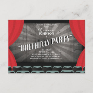 Invitation de théâtre de fête d'anniversaire de